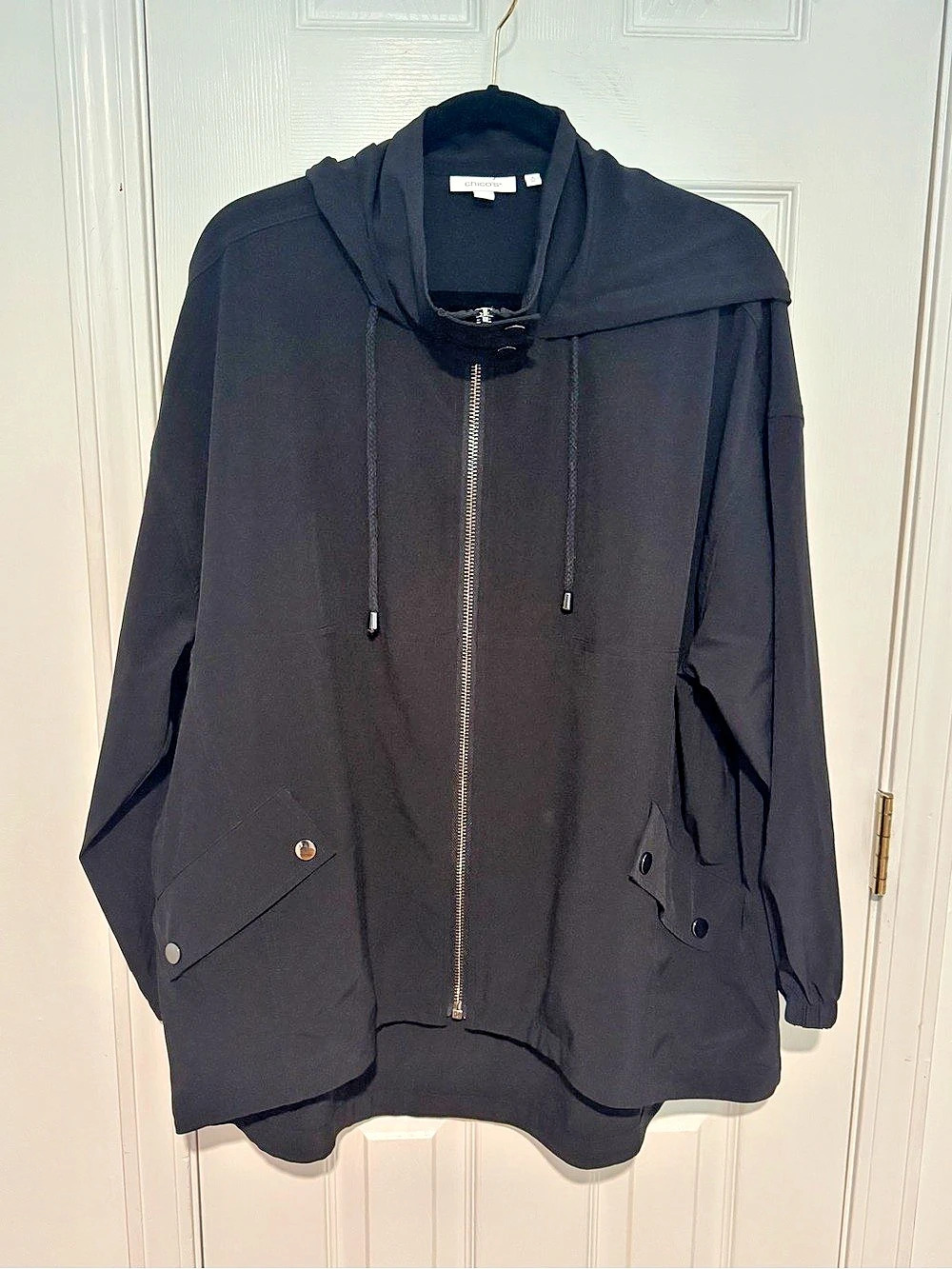 Chico's Zenergy UPF Zip Front Jacket Black Size XL